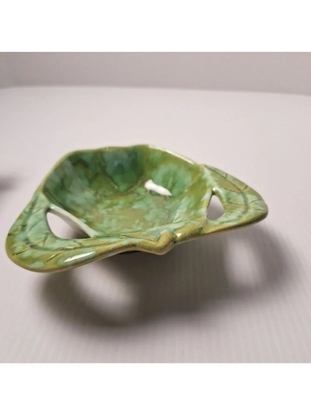 (4) ENCHANTO COMPANY B112 CALIFORNIA USA VINTAGE GREEN GLAZED CERAMIC BOWLS **